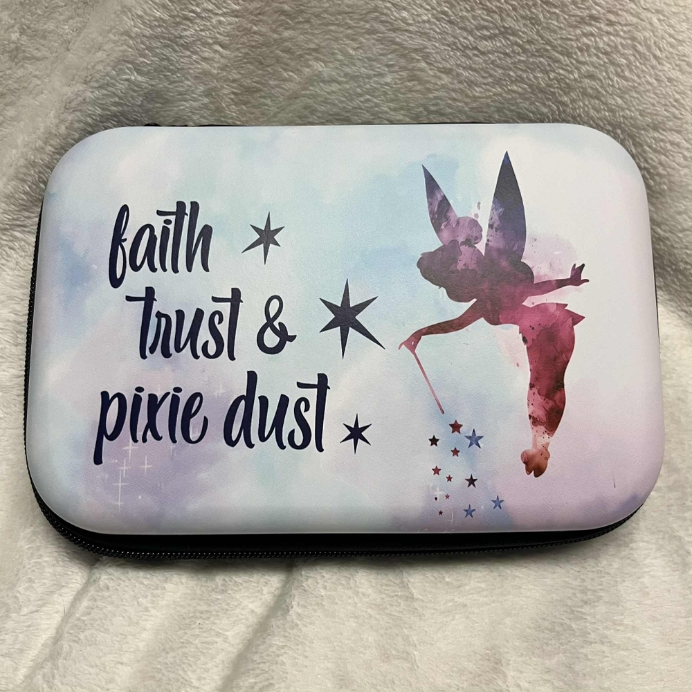 Disney Tinkerbelle Hard Case For Tech Cords Makeup Brushes Etc